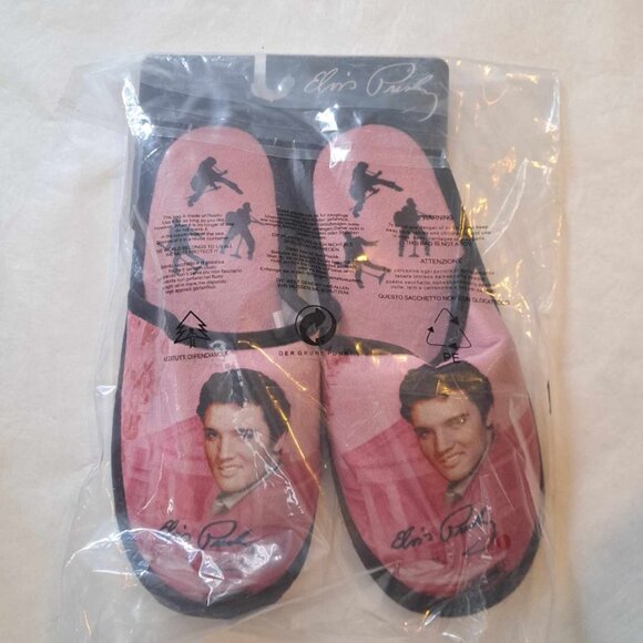 New Elvis Presley Slippers Pink Cadillac One Size Fits Most Night Slip On Shoes - Picture 2 of 3